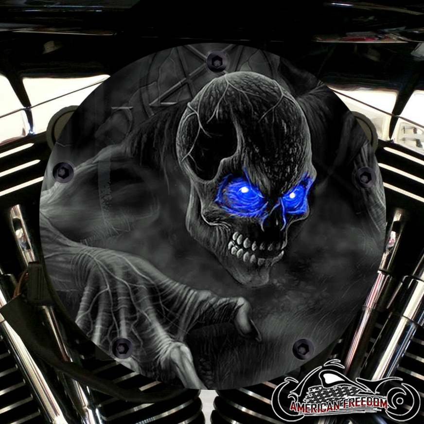 Harley Davidson High Flow Air Cleaner Cover - Zombie Blue Eyes
